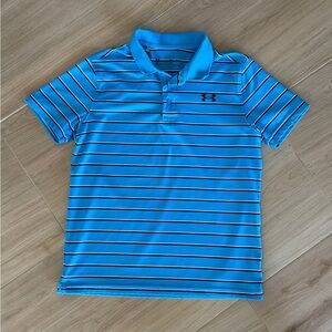 Under Armour Kids Polo in Blue with White Stripes